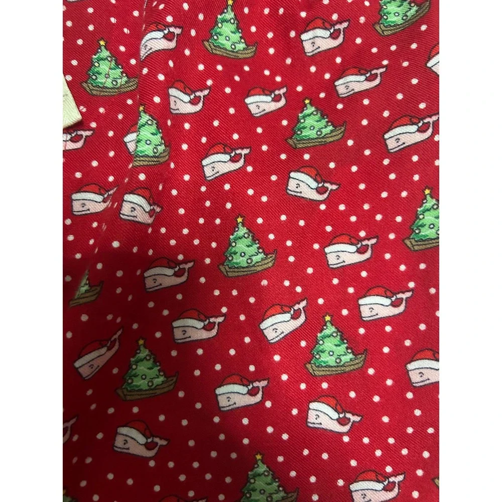 Vineyard Vines kids Santa Whale Flannel Loungewear Pant Cotton M Red‎ Christmas